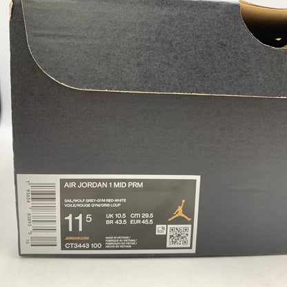 【中古美品】【メンズ】 NIKE×SNS ナイキ×エスエヌエス CT3443-100 AIR JORDAN 1 MID エア ジョーダン 1 ミッド スニーカー シューズ 靴 160-250919-cs-04-izu サイズ：29.5cm カラー：GREY/RED 万代Net店