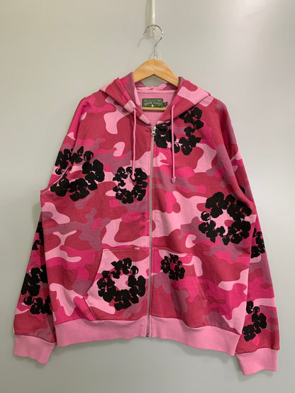 【中古品】【メンズ】 DENIM TEARS デニムティアーズ PINK CAMO COTTON WREATH ZIP HOODIE カモ柄 ジップフーディ 142-250913-ks-41-min サイズ：XL カラー：ピンク 万代Net店