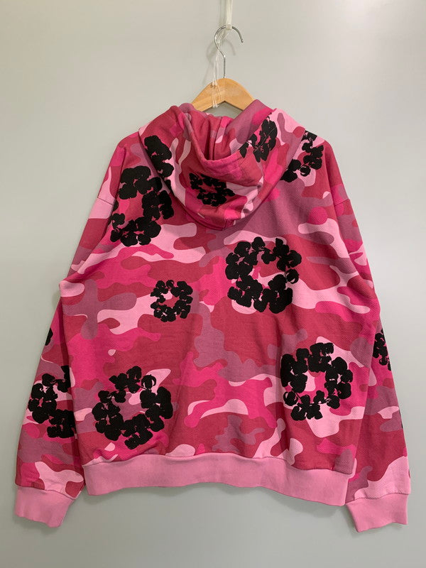 【中古品】【メンズ】 DENIM TEARS デニムティアーズ PINK CAMO COTTON WREATH ZIP HOODIE カモ柄 ジップフーディ 142-250913-ks-41-min サイズ：XL カラー：ピンク 万代Net店