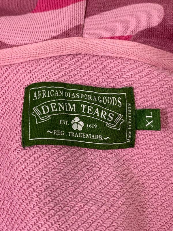 【中古品】【メンズ】 DENIM TEARS デニムティアーズ PINK CAMO COTTON WREATH ZIP HOODIE カモ柄 ジップフーディ 142-250913-ks-41-min サイズ：XL カラー：ピンク 万代Net店