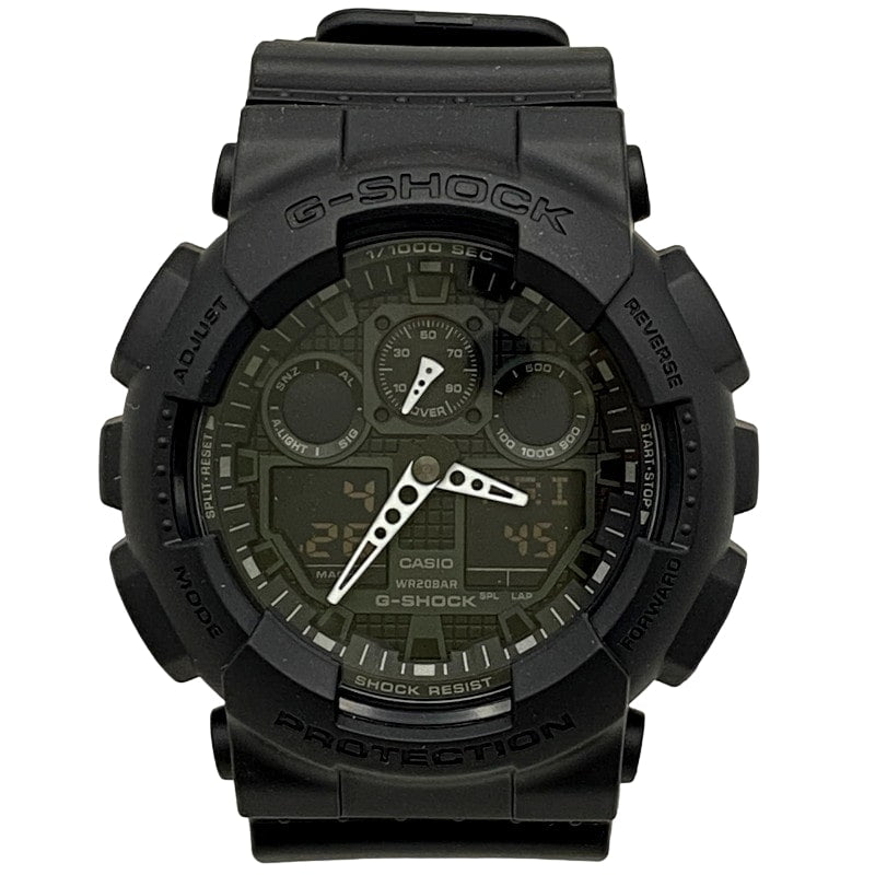 【中古美品】【メンズ】 G-SHOCK ジーショック GA-100-1A1 カシオ デジタル アナログ 腕時計 199-240427-mk-22-izu サイズ：55×51.2×16.9 mm カラー：ブラック 万代Net店