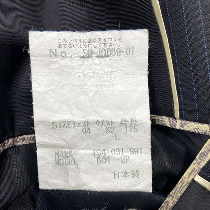 【中古品】【メンズ】 WOOL STRIPE TAILORED JACKET ウール ストライプ テーラード ジャケット 日本製 141-250614-as-11-izu サイズ：L カラー：ブラック 万代Net店