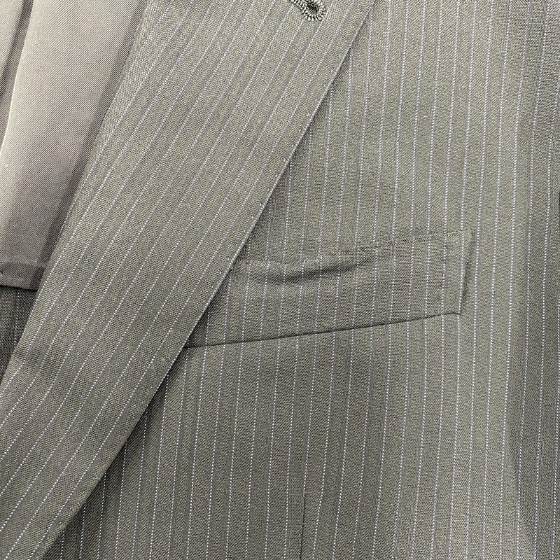 【中古品】【メンズ】 WOOL STRIPE TAILORED JACKET ウール ストライプ テーラード ジャケット 日本製 141-250614-as-11-izu サイズ：L カラー：ブラック 万代Net店