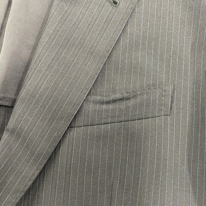 【中古品】【メンズ】 WOOL STRIPE TAILORED JACKET ウール ストライプ テーラード ジャケット 日本製 141-250614-as-11-izu サイズ：L カラー：ブラック 万代Net店