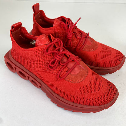 【中古品】【メンズ】 SALVATORE FERRAGAMO NIMA KNIT BUBBKE GUM スニーカー 靴 サルヴァトーレ・フェラガモ 162-250814-st-26-fuz サイズ：9M カラー：レッド 万代Net店