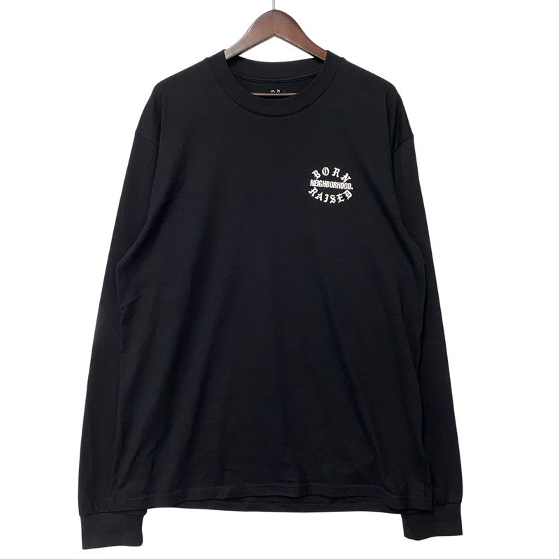 【中古品】【メンズ】 NEIGHBORHOOD ネイバーフッド × BORN & RAISED ボーンレイズド NH X BORN & RAISED . TEE LS-2 Tシャツ ロングスリーブ トップス 142-260513-kh-08-izu サイズ：L カラー：ブラック 万代Net店