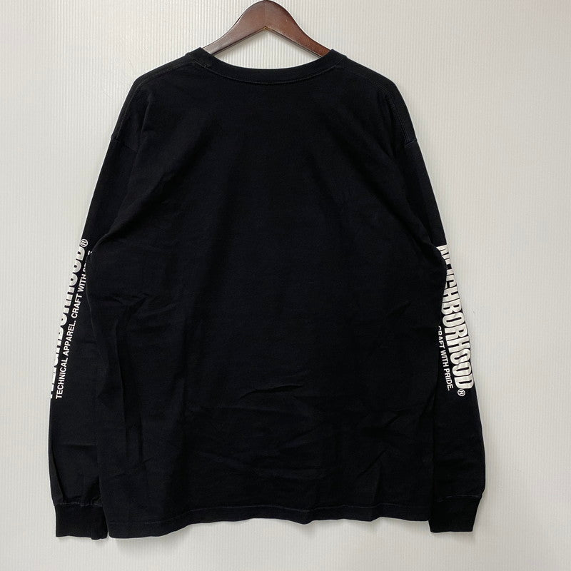【中古品】【メンズ】 NEIGHBORHOOD ネイバーフッド PRINT LS TEE プリント ロングスリーブ Tシャツ トップス 142-260523-kh-08-izu サイズ：L カラー：ブラック 万代Net店