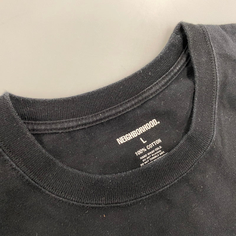 【中古品】【メンズ】 NEIGHBORHOOD ネイバーフッド PRINT LS TEE プリント ロングスリーブ Tシャツ トップス 142-260523-kh-08-izu サイズ：L カラー：ブラック 万代Net店