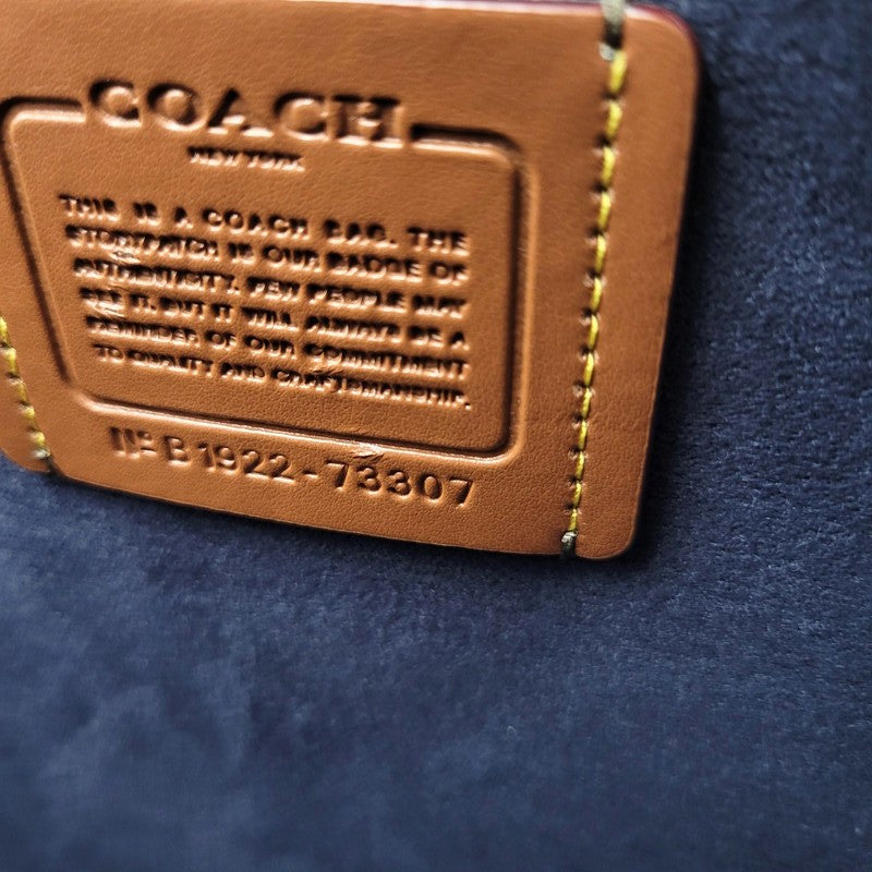 【中古品】【メンズ/レディース】 COACH コーチ HILINE LEATHER TOTE 73307 ハイライン レザー トート バッグ カバン 鞄 180-260718-as-17-izu カラー：カーキ 万代Net店