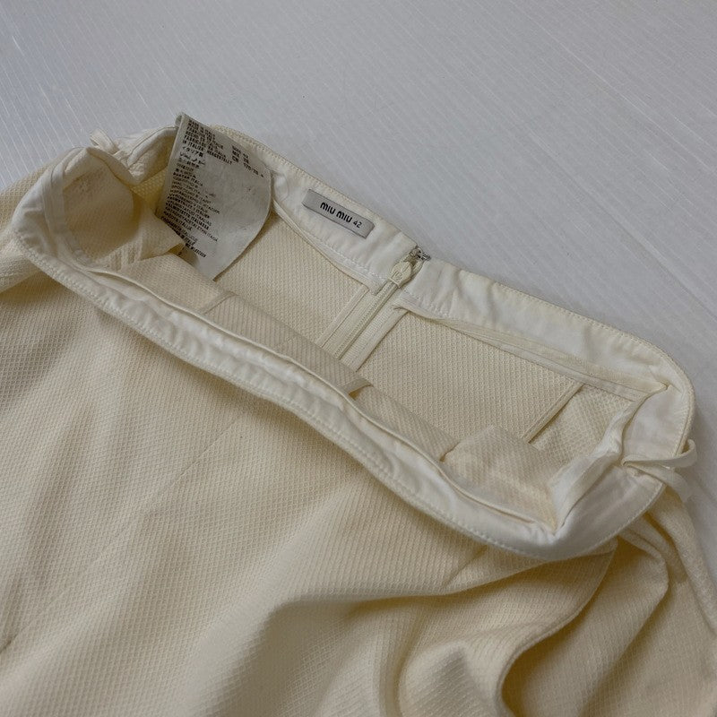 【中古品】【レディース】 MiuMiu ミュウミュウ LONG SKIRT MADE IN ITALY ロングスカート ボトムス イタリア製 168-261014-ss-13-teih サイズ：42 カラー：アイボリー 万代Net店
