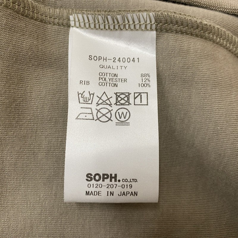 【中古品】【メンズ】 SOPHNET. ソフネット ALBINI ORGANIC PILE CREWNECK L/S TEE SOPH-240041 アルビニ オーガニック パイル クルーネック ロングスリーブTシャツ 長袖トップス 142-261019-ss-06-teih サイズ：L カラー：オリーブ 万代Net店