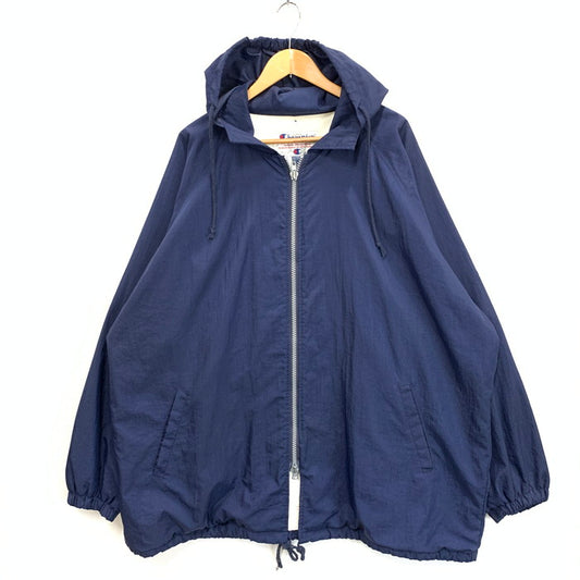 【中古品】【メンズ】 Champion チャンピオン ナイロンジャケット アウター ブランド 古着 148-250628-gm-14-fuz サイズ：XL カラー：ネイビー 万代Net店