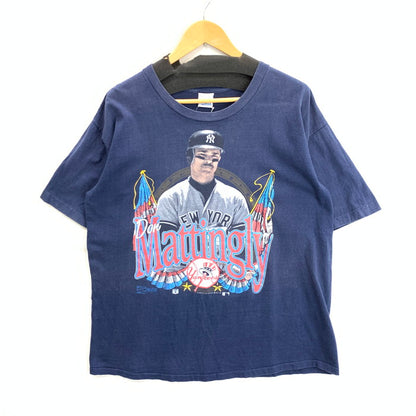 【中古品】【メンズ】 SALEM DON MATTINGLY 90s 半袖Tシャツ カットソー ブランド 古着 145-260308-gm-34-fuz サイズ：XL カラー：ネイビー 万代Net店