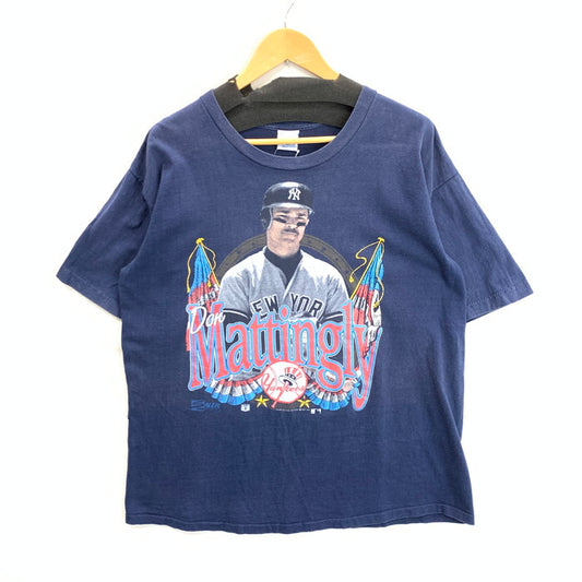 【中古品】【メンズ】 SALEM DON MATTINGLY 90s 半袖Tシャツ カットソー ブランド 古着 145-260308-gm-34-fuz サイズ：XL カラー：ネイビー 万代Net店