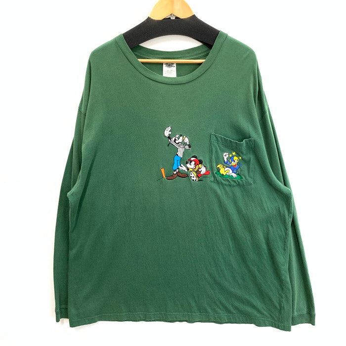 【中古品】【メンズ】 DISNEY 長袖Tシャツ カットソー トップス ブランド 古着 145-250803-gm-15-fuz サイズ：XXL カラー：グリーン 万代Net店