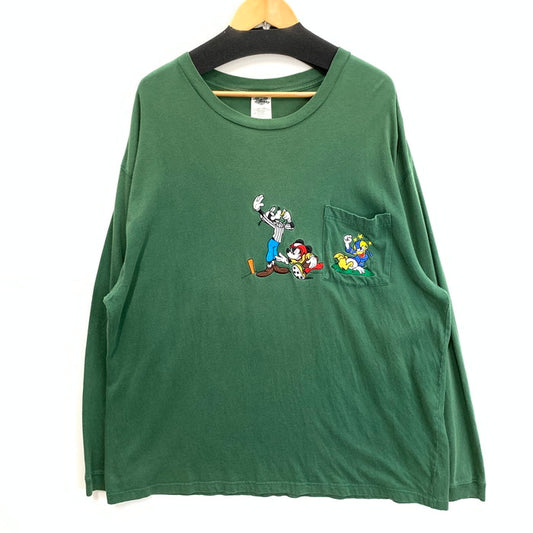 【中古品】【メンズ】 DISNEY 長袖Tシャツ カットソー トップス ブランド 古着 145-250803-gm-15-fuz サイズ：XXL カラー：グリーン 万代Net店