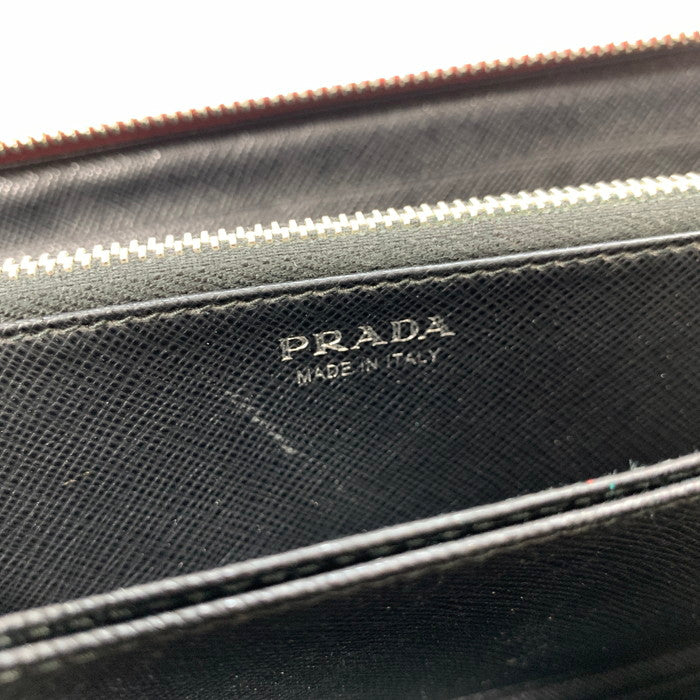 【中古品】【レディース】 プラダ SAFFIANO RINGS 長財布 ブランド 財布 ウォレット 181-250518-gm-34-fuz カラー：レッド 万代Net店