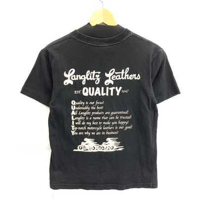 【中古品】【メンズ】 LANGLITZ LEATHERS 半袖Tシャツ カットソー ブランド 古着 145-260308-gm-37-fuz サイズ：XS カラー：ブラック 万代Net店