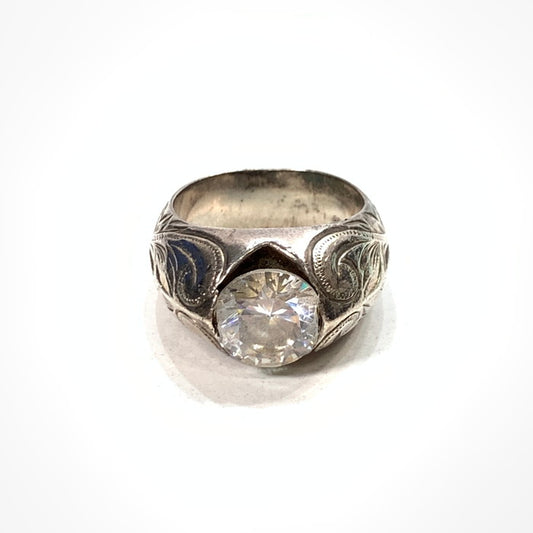 【中古品】【メンズ】 USED ストーンリング SV925 アクセサリー 指輪 192-250518-gm-35-fuz サイズ：約18号～19号 万代Net店