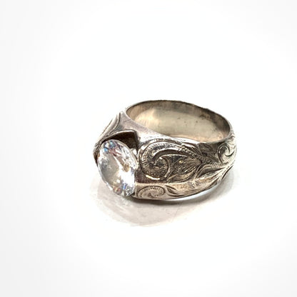 【中古品】【メンズ】 USED ストーンリング SV925 アクセサリー 指輪 192-250518-gm-35-fuz サイズ：約18号～19号 万代Net店