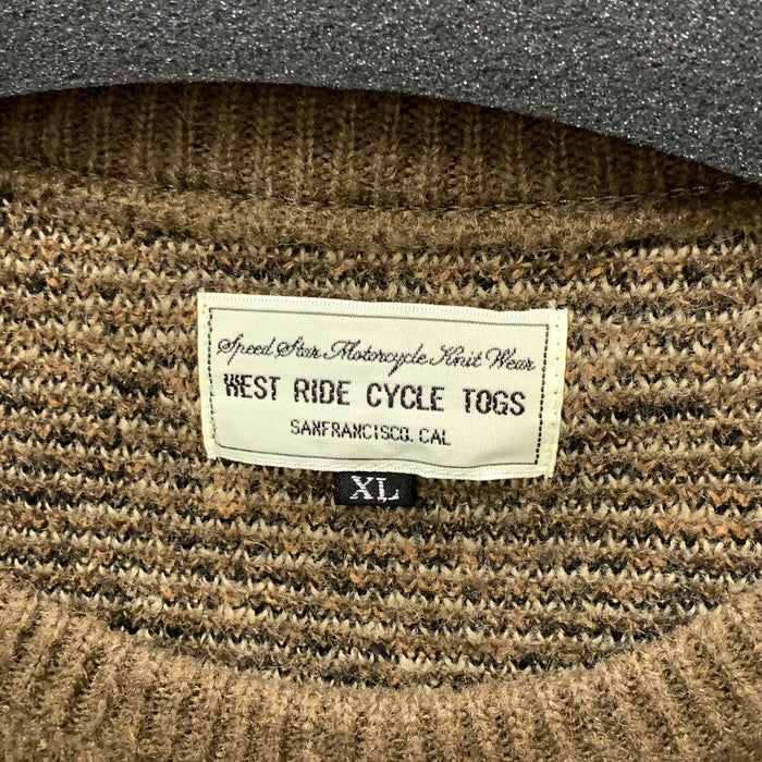 【中古品】【メンズ】 WESTRIDE ウエストライド BACKGAMMON CREW KNIT ニット セーター トップス ブランド 古着 145-251012-gm-18-fuz サイズ：XL カラー：ブラウン 万代Net店
