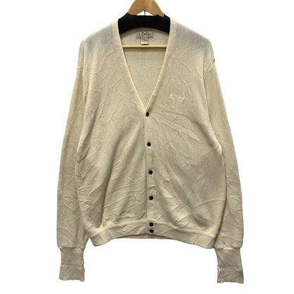 【中古品】【メンズ】 IZOD 刺繍ロゴ ニットカーディガン トップス ブランド 古着 メキシコ製 145-251012-gm-20-fuz サイズ：L カラー：アイボリー 万代Net店