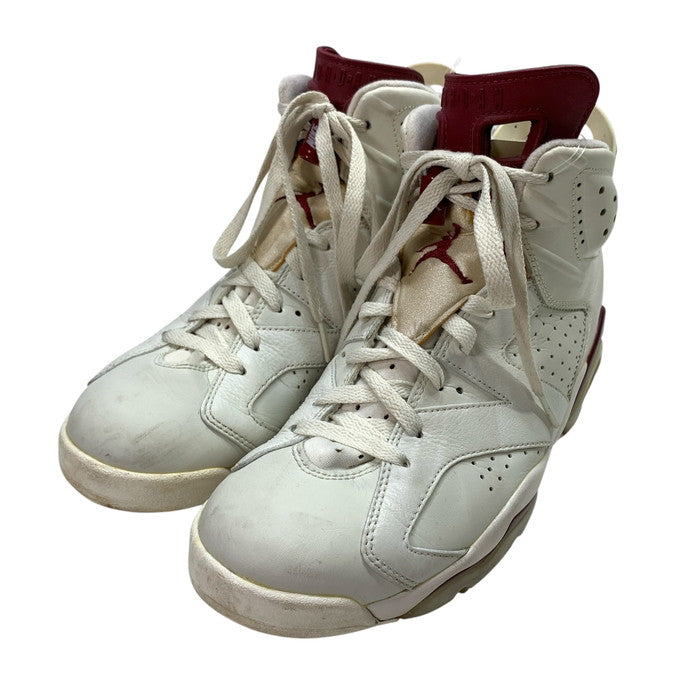 【中古品】【メンズ】 NIKE ナイキ 384664-116 AIR JORDAN 6 RETRO "MAROON" エアジョーダン 6 マルーン 2015 160-250810-gm-37-fuz サイズ：26.5cm カラー：ホワイト レッド 万代Net店