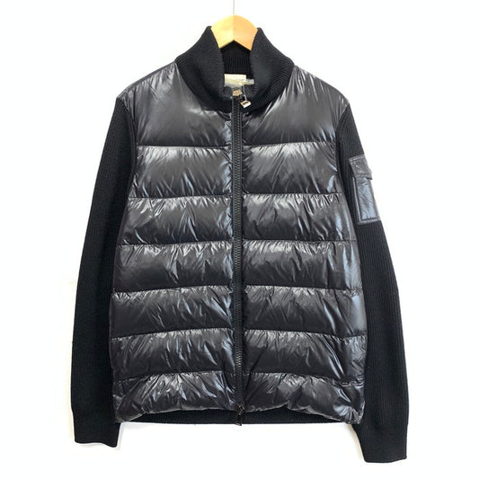 【中古品】【メンズ】 MONCLER モンクレール H20939B00026 CARDIGAN TRICOT ジップアップカーディガン ダウンジャケット ブランド 古着 141-251214-gm-38-fuz サイズ：M カラー：ブラック 万代Net店