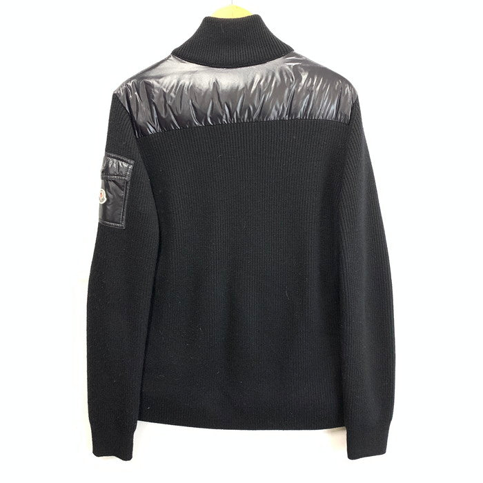 【中古品】【メンズ】 MONCLER モンクレール H20939B00026 CARDIGAN TRICOT ジップアップカーディガン ダウンジャケット ブランド 古着 141-251214-gm-38-fuz サイズ：M カラー：ブラック 万代Net店