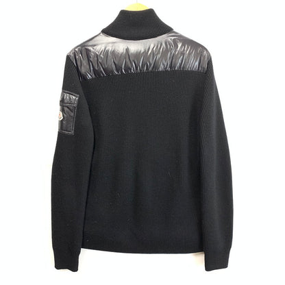 【中古品】【メンズ】 MONCLER モンクレール H20939B00026 CARDIGAN TRICOT ジップアップカーディガン ダウンジャケット ブランド 古着 141-251214-gm-38-fuz サイズ：M カラー：ブラック 万代Net店