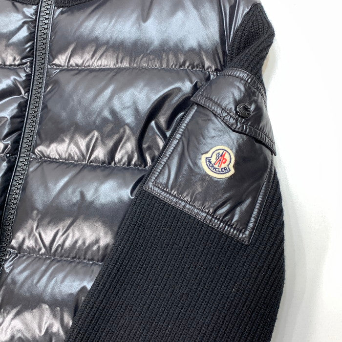 【中古品】【メンズ】 MONCLER モンクレール H20939B00026 CARDIGAN TRICOT ジップアップカーディガン ダウンジャケット ブランド 古着 141-251214-gm-38-fuz サイズ：M カラー：ブラック 万代Net店