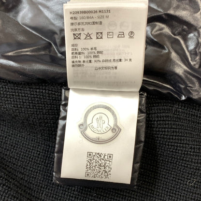 【中古品】【メンズ】 MONCLER モンクレール H20939B00026 CARDIGAN TRICOT ジップアップカーディガン ダウンジャケット ブランド 古着 141-251214-gm-38-fuz サイズ：M カラー：ブラック 万代Net店