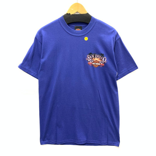 【中古美品】【メンズ】 HARLEY DAVIDSON ハーレーダビッドソン 半袖Tシャツ カットソー トップス ブランド 古着 145-251005-gm-38-fuz サイズ：M カラー：ブルー 万代Net店