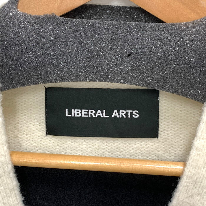 【中古品】【メンズ】 LIBERAL ARTS LA-10-03-0223 ボーダーニットカーディガン トップス ブランド 古着 142-250928-gm-39-fuz サイズ：FREE カラー：ブラック ホワイト 万代Net店