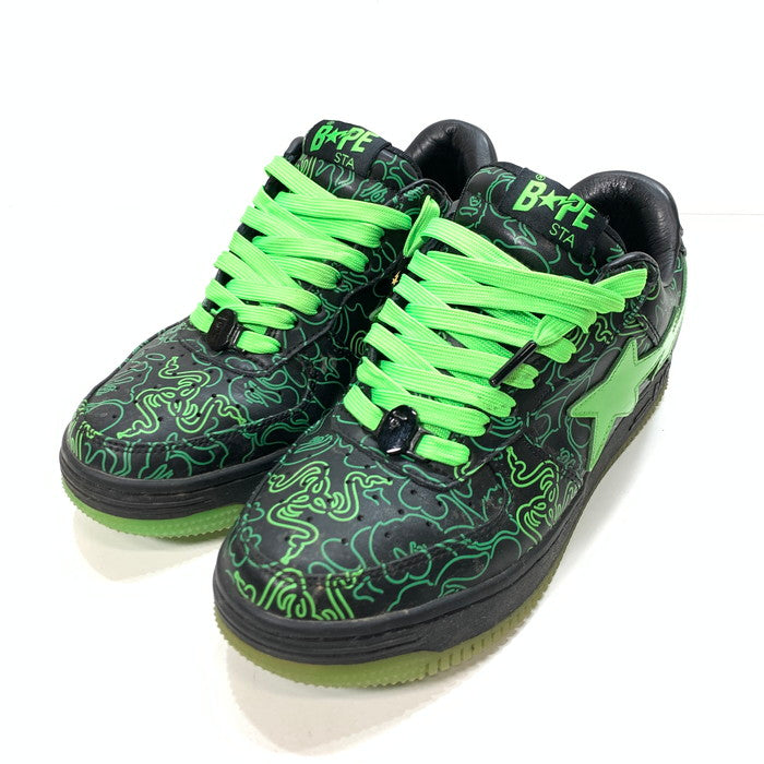 【中古品】【メンズ】 A BATHING APE アベイシングエイプ RAZER M191902 BAPE STA ベイプスタ シューズ 靴 スニーカー 162-241229-gm-29-fuz サイズ：26cm カラー：ネオン グリーン カモフラ 万代Net店