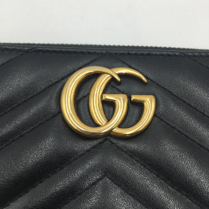 【中古品】【レディース】 GUCCI グッチ GGマーモント ダブルG ジップアラウンド ウォレット 443123 ラウンドファスナー 長財布 ロングウォレット 財布 181-250523-ks-06-fuz カラー：BLACK 万代Net店