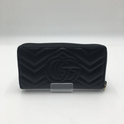 【中古品】【レディース】 GUCCI グッチ GGマーモント ダブルG ジップアラウンド ウォレット 443123 ラウンドファスナー 長財布 ロングウォレット 財布 181-250523-ks-06-fuz カラー：BLACK 万代Net店