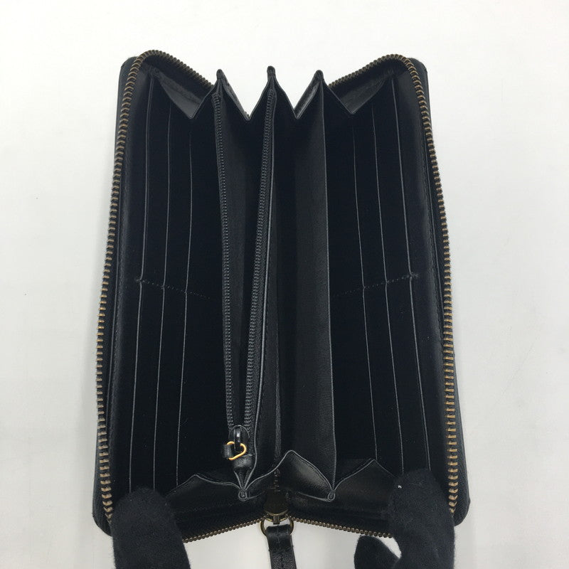 【中古品】【レディース】 GUCCI グッチ GGマーモント ダブルG ジップアラウンド ウォレット 443123 ラウンドファスナー 長財布 ロングウォレット 財布 181-250523-ks-06-fuz カラー：BLACK 万代Net店
