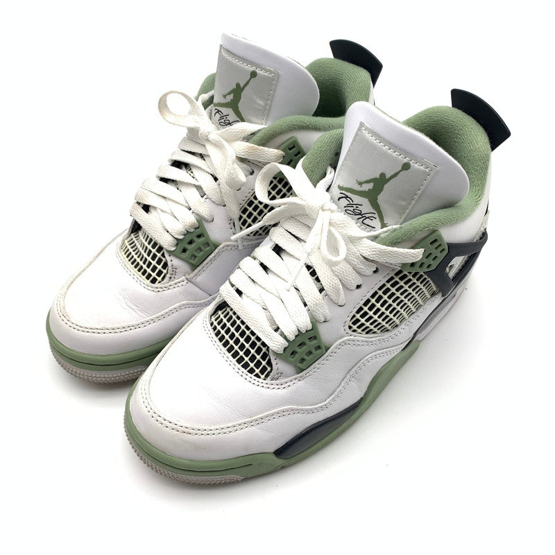 【中古品】【レディース】 NIKE ナイキ AQ9129-103 WMNS AIR JORDAN 4 RETRO スニーカー 靴 160-260601-st-13-otoh カラー：ホワイト/オイルグリーン/ダークアイリス/ニュートラルグレー 万代Net店
