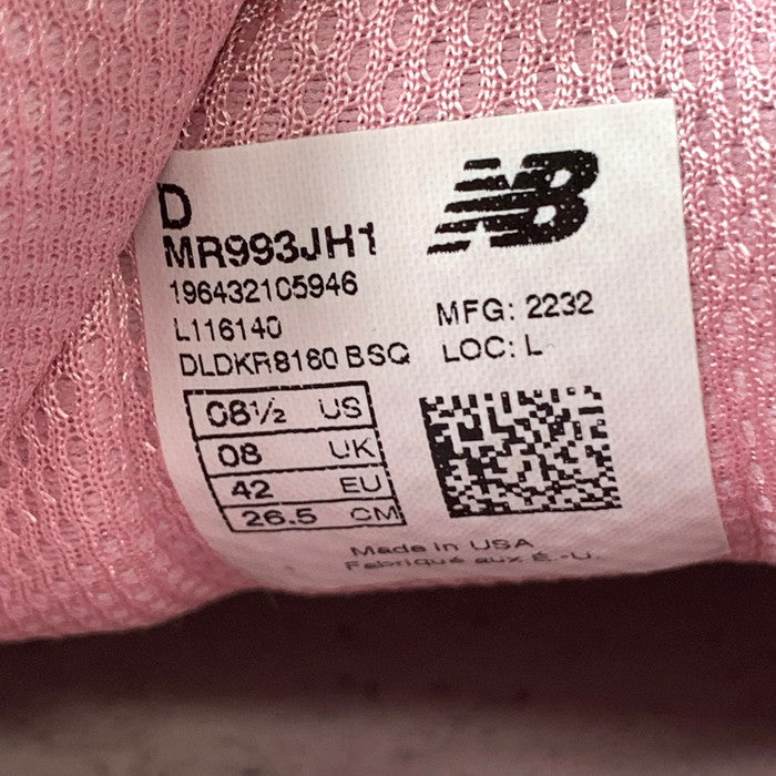 【中古品】【メンズ】 NEW BALANCE ニューバランス MR993JH1 JOE FRESHGOODS スニーカー 162-251109-gm-40-fuz サイズ：26.5cm カラー：ピンク 万代Net店