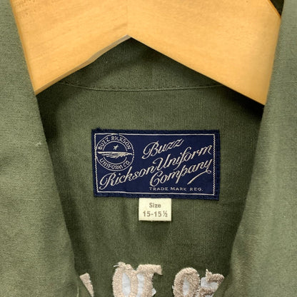 【中古品】【メンズ】 Buzz Rickson's バズリクソンズ BR36251 ベトナムシャツ 半袖シャツ トップス ブランド 古着 145-250601-gm-12-fuz サイズ：15-15 1/2 カラー：オリーブ 万代Net店