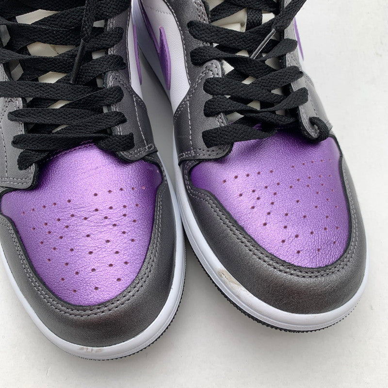 【中古品】【メンズ】 NIKE ナイキ HJ5911-105 AIR JORDAN 1 MID ”METALLIC　PURPLE” エアジョーダン 1 ミッド スニーカー 160-260412-gm-40-fuz サイズ：26.5cm カラー：ホワイト パープル 万代Net店