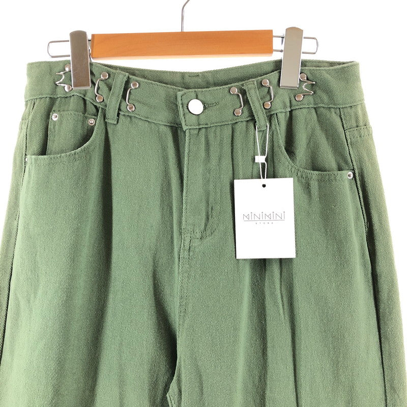 【中古品】【レディース】 MINJMINI STORE ミニミニストアハイウェストデニムワイドパンツ 174-260822-sm-03-otoh カラー：カーキ 万代Net店