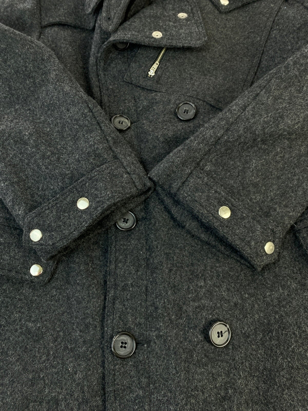 【中古品】【メンズ】 MONITALY モニタリー WOOL JACKET ウール ジャケット コート 上着 アウター 146-260822-hu-54-min サイズ：M カラー：ダークグレー 万代Net店