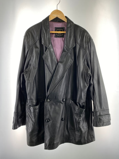 【現状渡し品】【メンズ】 MIRALGO ミラルゴ LEATHER JACKET レザー ジャケット アウター 上着 146-260822-hu-53-min サイズ：LL カラー：ブラック 万代Net店