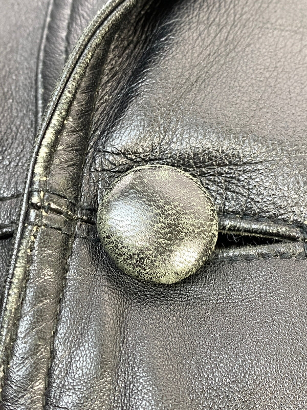 【現状渡し品】【メンズ】 MIRALGO ミラルゴ LEATHER JACKET レザー ジャケット アウター 上着 146-260822-hu-53-min サイズ：LL カラー：ブラック 万代Net店