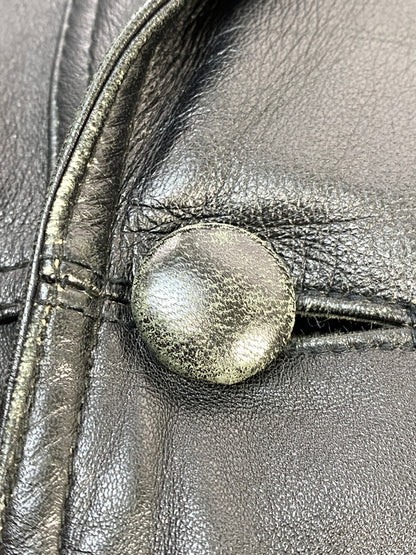 【現状渡し品】【メンズ】 MIRALGO ミラルゴ LEATHER JACKET レザー ジャケット アウター 上着 146-260822-hu-53-min サイズ：LL カラー：ブラック 万代Net店