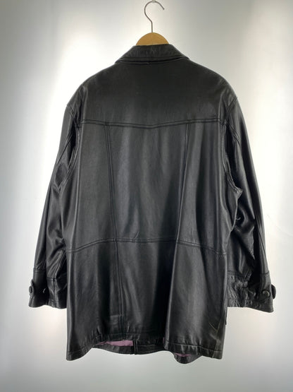 【現状渡し品】【メンズ】 MIRALGO ミラルゴ LEATHER JACKET レザー ジャケット アウター 上着 146-260822-hu-53-min サイズ：LL カラー：ブラック 万代Net店