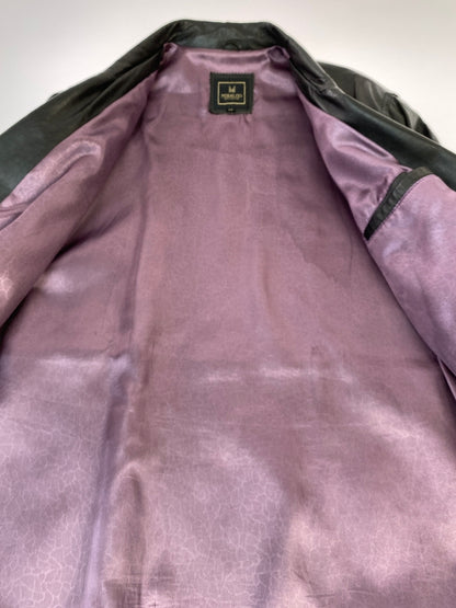 【現状渡し品】【メンズ】 MIRALGO ミラルゴ LEATHER JACKET レザー ジャケット アウター 上着 146-260822-hu-53-min サイズ：LL カラー：ブラック 万代Net店