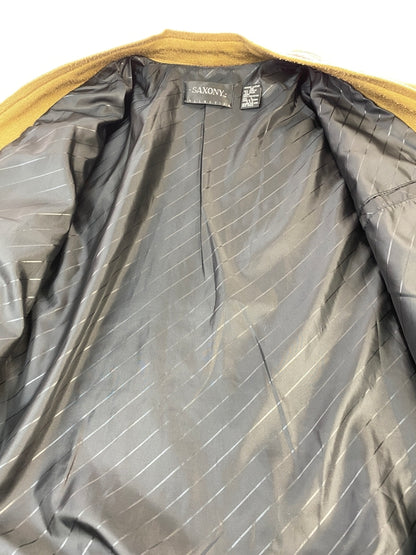 【中古品】【メンズ】 SAXONY サキソニー 袖ニット レザージャケット 上着 アウター 146-260822-hu-52-min サイズ：L カラー：ブラウン/イエロー 万代Net店